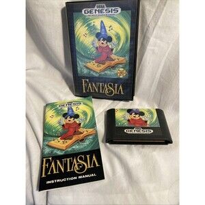 Disney Fantasia Sega Genesis 1991 CIB Complete Inserts MINT in Box Video Game